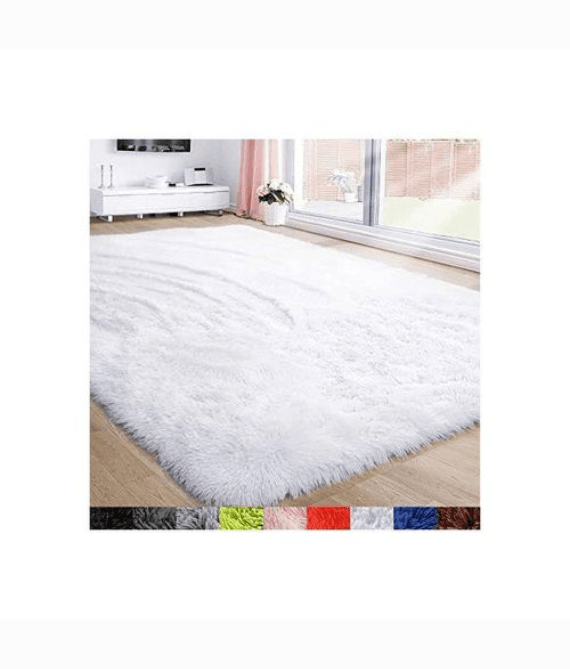 Soft And Fluffy Carpet 5 By 8 Pure White