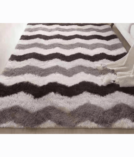 Fluffy Zigzag Pattern Carpet