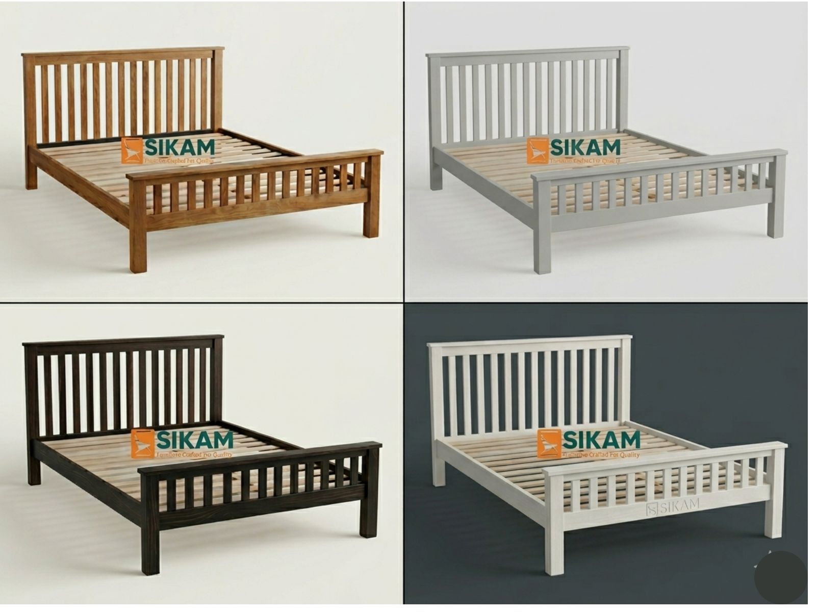 Plain wooden 4x6 bed for sale in Kenya by Sikam Furniture