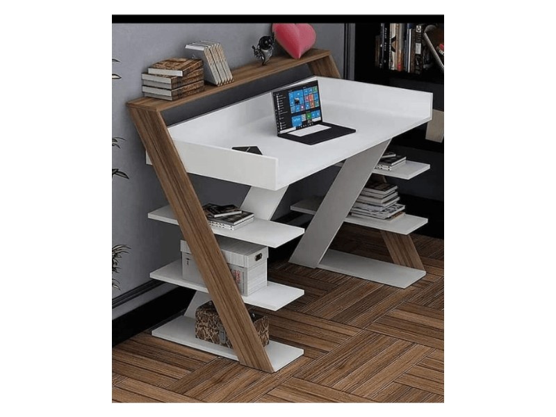 Stylish Study Desk with Shelves - Sikam Furniture Nairobi