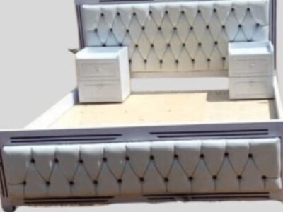 White Tufted Bed - Sikam Furniture Nairobi